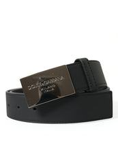 Load image into Gallery viewer, Dolce &amp; Gabbana Black Leather Silver Metal Buckle Men Belt
