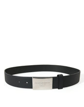 Load image into Gallery viewer, Dolce &amp; Gabbana Black Leather Silver Metal Buckle Men Belt
