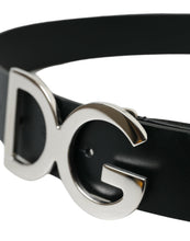Load image into Gallery viewer, Dolce &amp; Gabbana Black Leather Silver Logo Metal Buckle Belt
