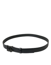 Load image into Gallery viewer, Dolce &amp; Gabbana Black Calf Leather DG Crystal Buckle Belt
