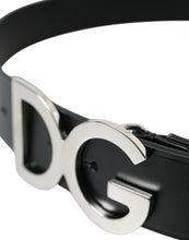 Load image into Gallery viewer, Dolce &amp; Gabbana Black Calf Leather Silver Metal Buckle Belt
