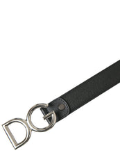 Load image into Gallery viewer, Dolce &amp; Gabbana Black Leather Silver Metal Logo Buckle Belt
