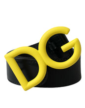 Load image into Gallery viewer, Dolce &amp; Gabbana Yellow Nylon Logo Print Metal Buckle Belt
