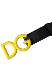 Load image into Gallery viewer, Dolce &amp; Gabbana Yellow Nylon Logo Print Metal Buckle Belt
