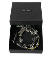 Load image into Gallery viewer, Dolce &amp; Gabbana Black Daisy Crystal Dauphine Waist Belt
