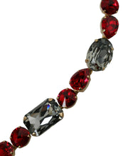 Load image into Gallery viewer, Dolce &amp; Gabbana Red Leather Crystal Chain Waist Belt
