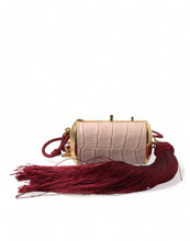 Load image into Gallery viewer, Dolce &amp; Gabbana Pink Exotic Leather Mini Mirror Tassel Makeup Bag
