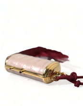 Load image into Gallery viewer, Dolce &amp; Gabbana Pink Exotic Leather Mini Mirror Tassel Makeup Bag
