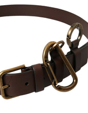 Load image into Gallery viewer, Dolce &amp; Gabbana Brown Calf Leather Gold Metal Buckle Belt
