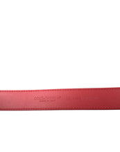 Load image into Gallery viewer, Dolce &amp; Gabbana Red Calf Leather Silver Metal Buckle Belt
