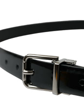 Load image into Gallery viewer, Dolce &amp; Gabbana Black Leather Silver Metal Buckle Belt
