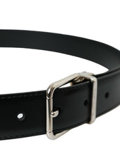 Load image into Gallery viewer, Dolce &amp; Gabbana Black Calf Leather Silver Metal Buckle Belt
