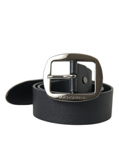 Load image into Gallery viewer, Dolce &amp; Gabbana Black Calf Leather Silver Metal Buckle Belt
