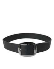Load image into Gallery viewer, Dolce &amp; Gabbana Black Calf Leather Silver Metal Buckle Belt
