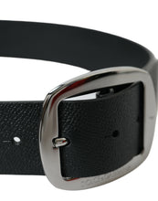 Load image into Gallery viewer, Dolce &amp; Gabbana Black Calf Leather Silver Metal Buckle Belt
