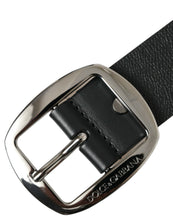 Load image into Gallery viewer, Dolce &amp; Gabbana Black Calf Leather Silver Metal Buckle Belt
