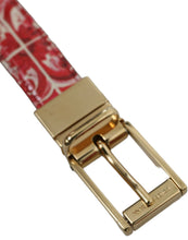 Load image into Gallery viewer, Dolce &amp; Gabbana Red Sicily Leather Gold Metal Buckle Belt
