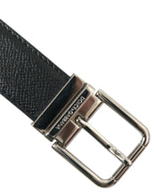 Load image into Gallery viewer, Dolce &amp; Gabbana Black Calf Leather Silver Metal Buckle Belt
