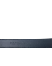 Load image into Gallery viewer, Dolce &amp; Gabbana Navy Blue Leather Silver Metal Buckle Belt
