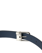 Load image into Gallery viewer, Dolce &amp; Gabbana Navy Blue Leather Silver Metal Buckle Belt
