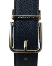 Load image into Gallery viewer, Dolce &amp; Gabbana Navy Blue Leather Silver Metal Buckle Belt
