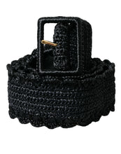 Load image into Gallery viewer, Dolce &amp; Gabbana Black Braided Canvas Women Wide Waist Belt
