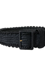 Load image into Gallery viewer, Dolce &amp; Gabbana Black Braided Canvas Women Wide Waist Belt
