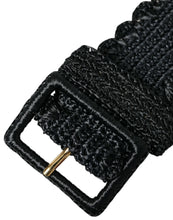 Load image into Gallery viewer, Dolce &amp; Gabbana Black Braided Canvas Women Wide Waist Belt
