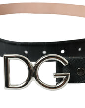 Load image into Gallery viewer, Dolce &amp; Gabbana Black Leather Silver Logo Metal Buckle Belt
