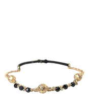 Load image into Gallery viewer, Dolce &amp; Gabbana Black Suede Gold Chain Crystal Waist Belt
