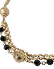 Load image into Gallery viewer, Dolce &amp; Gabbana Black Suede Gold Chain Crystal Waist Belt
