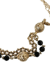 Load image into Gallery viewer, Dolce &amp; Gabbana Black Suede Gold Chain Crystal Waist Belt
