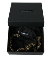 Load image into Gallery viewer, Dolce &amp; Gabbana Black Suede Gold Chain Crystal Waist Belt
