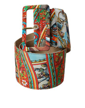 Load image into Gallery viewer, Dolce &amp; Gabbana Multicolor Carretto Fabric Wide Waist Belt
