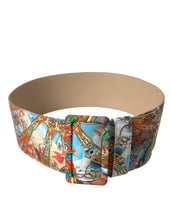 Load image into Gallery viewer, Dolce &amp; Gabbana Multicolor Carretto Fabric Wide Waist Belt
