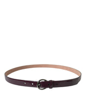 Load image into Gallery viewer, Dolce &amp; Gabbana Maroon Leather Silver Metal Buckle Belt
