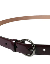 Load image into Gallery viewer, Dolce &amp; Gabbana Maroon Leather Silver Metal Buckle Belt
