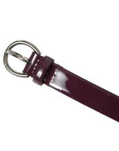 Load image into Gallery viewer, Dolce &amp; Gabbana Maroon Leather Silver Metal Buckle Belt
