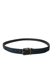 Load image into Gallery viewer, Dolce &amp; Gabbana Blue Suede Leather Gold Metal Buckle Belt
