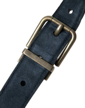 Load image into Gallery viewer, Dolce &amp; Gabbana Blue Suede Leather Gold Metal Buckle Belt
