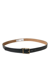 Load image into Gallery viewer, Dolce &amp; Gabbana Black Calf Leather Gold Metal Buckle Belt
