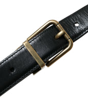 Load image into Gallery viewer, Dolce &amp; Gabbana Black Calf Leather Gold Metal Buckle Belt
