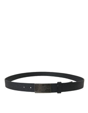 Load image into Gallery viewer, Dolce &amp; Gabbana Black Leather Rectangle Metal Buckle Belt
