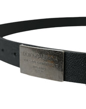 Load image into Gallery viewer, Dolce &amp; Gabbana Black Leather Rectangle Metal Buckle Belt
