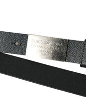 Load image into Gallery viewer, Dolce &amp; Gabbana Black Leather Rectangle Metal Buckle Belt
