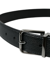 Load image into Gallery viewer, Dolce &amp; Gabbana Black Leather Reversible Silver Buckle Belt
