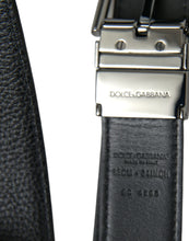 Load image into Gallery viewer, Dolce &amp; Gabbana Black Leather Reversible Silver Buckle Belt
