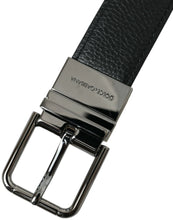 Load image into Gallery viewer, Dolce &amp; Gabbana Black Leather Reversible Silver Buckle Belt
