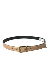 Load image into Gallery viewer, Dolce &amp; Gabbana Beige Exotic Leather Gold Metal Buckle Belt
