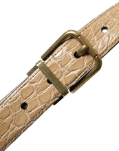 Load image into Gallery viewer, Dolce &amp; Gabbana Beige Exotic Leather Gold Metal Buckle Belt
